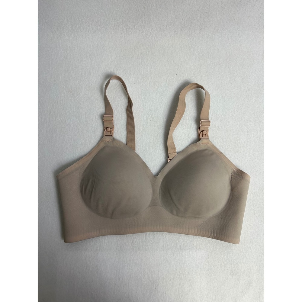 Nursing Maternity Momcozy‎ Women M Beige Seamless Wireless Padded Nursing Bra